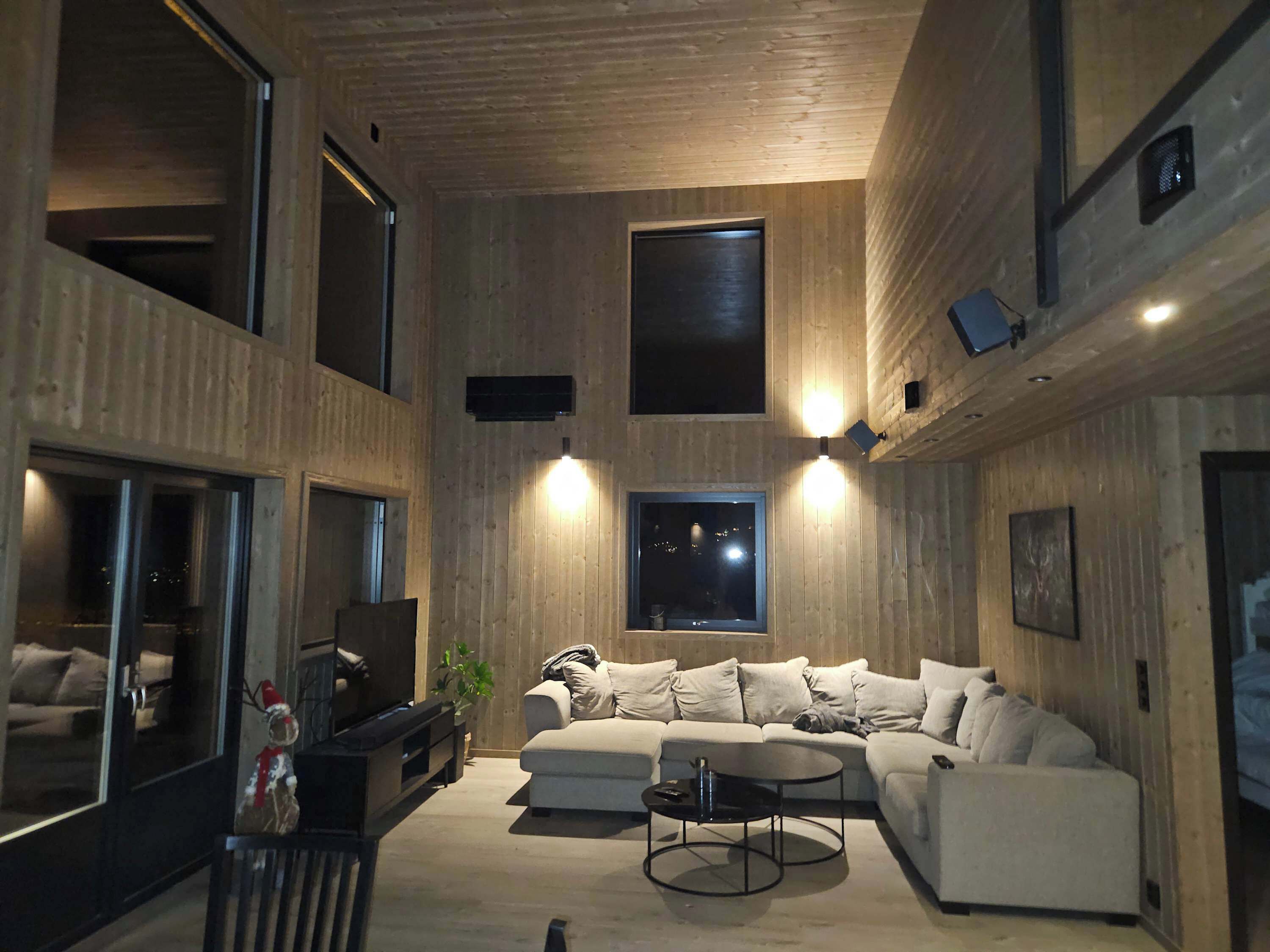 Télévision, cheminée, espaces bureaux