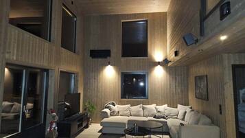 Télévision, cheminée, espaces bureaux