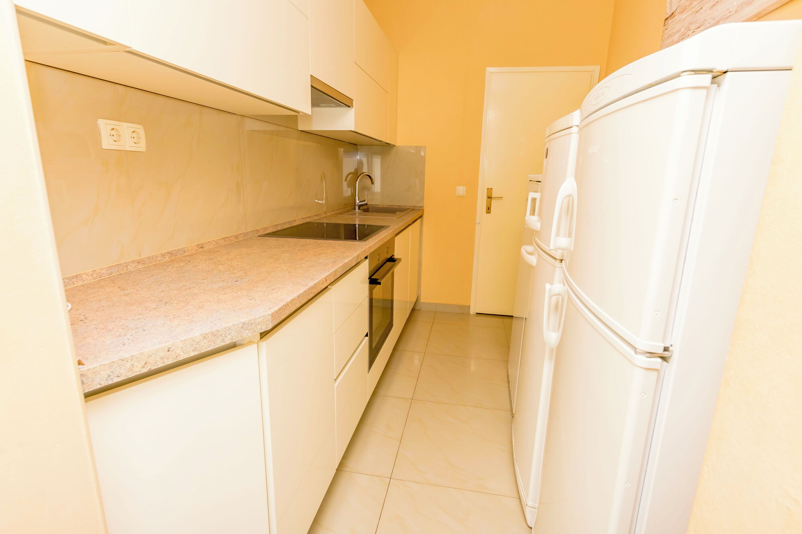 Apartment (A3) | Private kitchen | Fridge, microwave, oven, stovetop