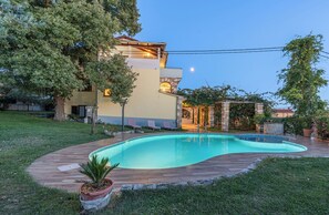 Outdoor pool, an infinity pool, open open 24 hours a day, pool umbrellas - House Nina (Pazin)