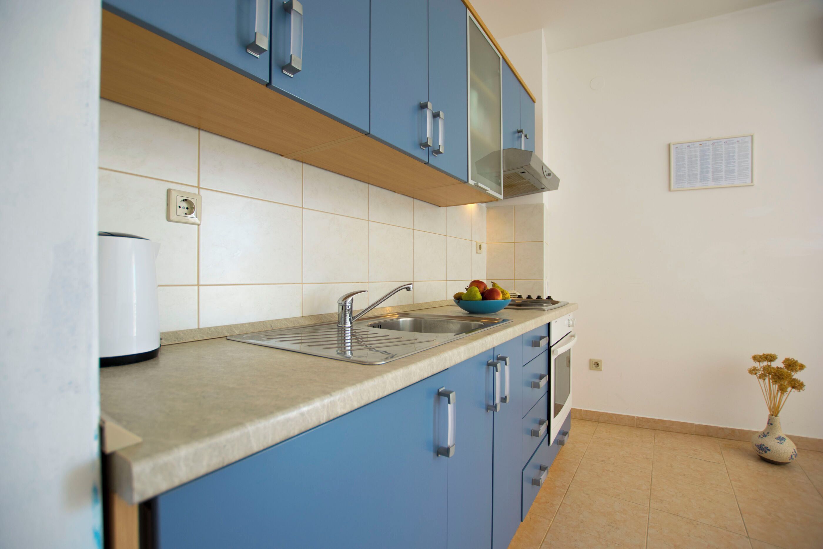 Kühlschrank, Ofen, Herdplatte, Kochgeschirr/Geschirr/Besteck