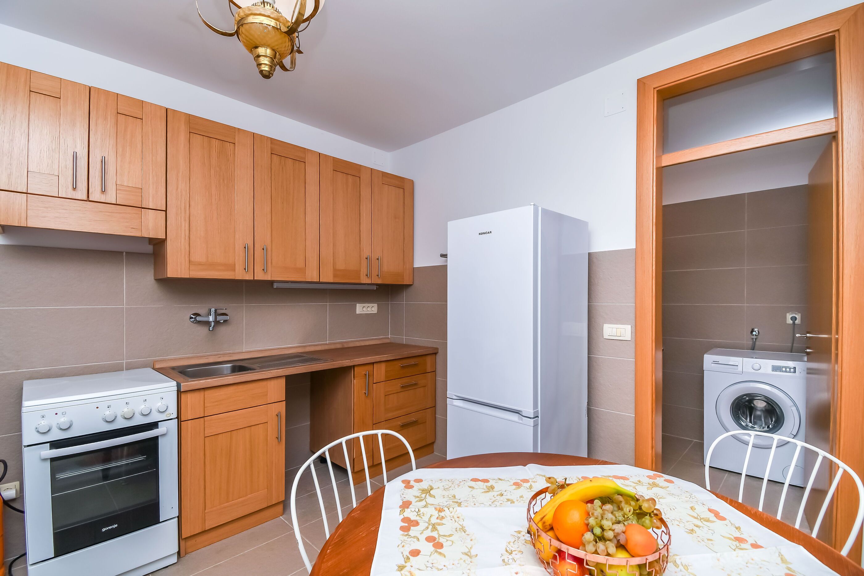 Apartment (A1) | Private kitchen | Fridge, microwave, oven, espresso maker