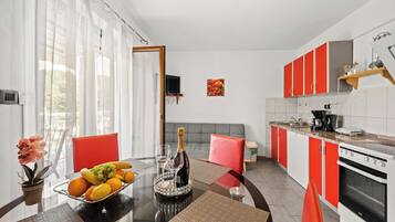 Apartment (A2) | Private kitchen | Fridge, oven, stovetop, dishwasher