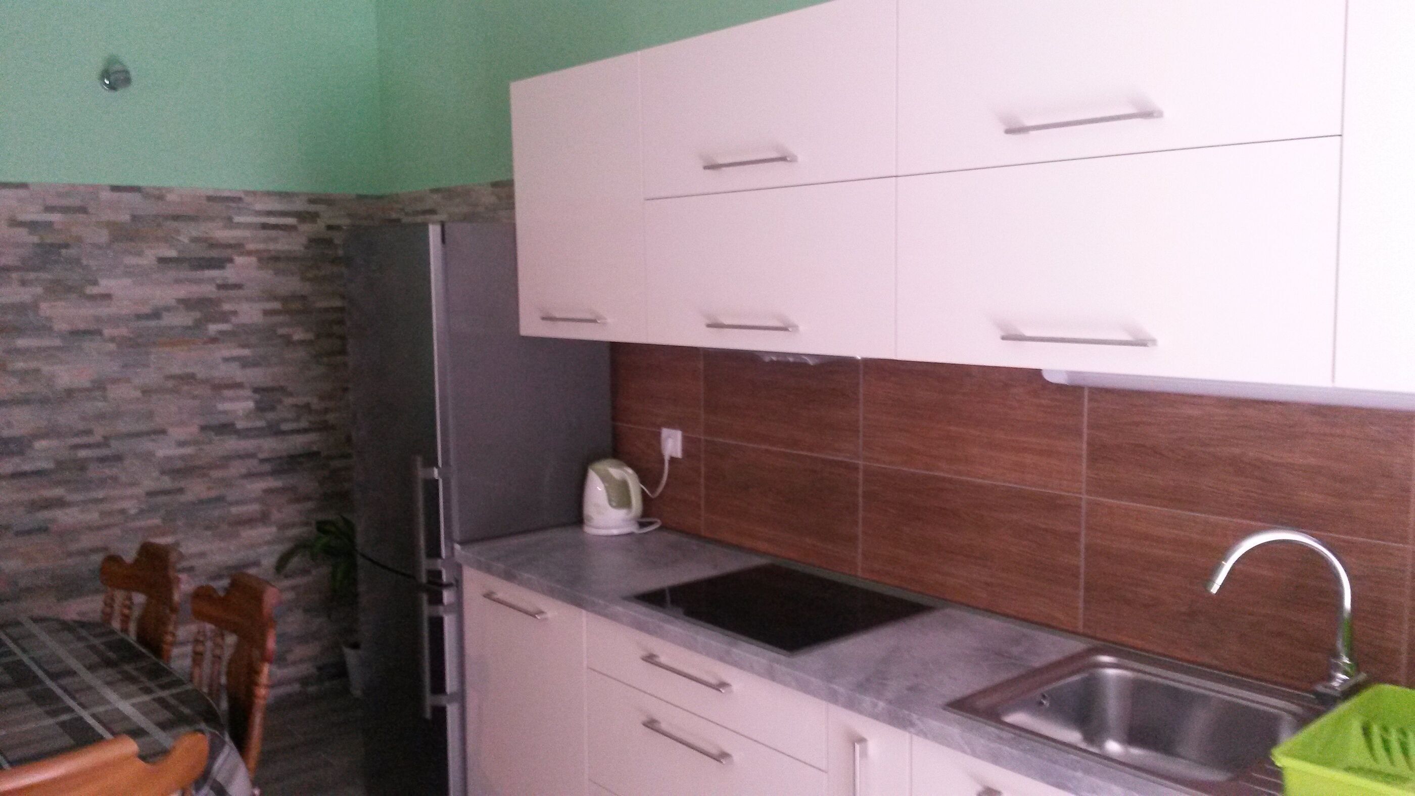 Apartment (A1) | Private kitchen | Fridge, microwave, oven, stovetop
