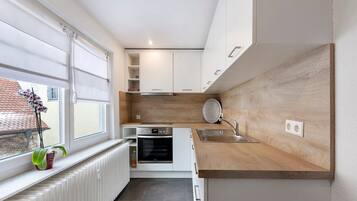 Frigorífico, horno, placa de cocina y lavavajillas