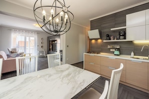 Apartment (A3) | Private kitchen | Fridge, microwave, stovetop, espresso maker - Apartments Panor (Novi Vinodolski)