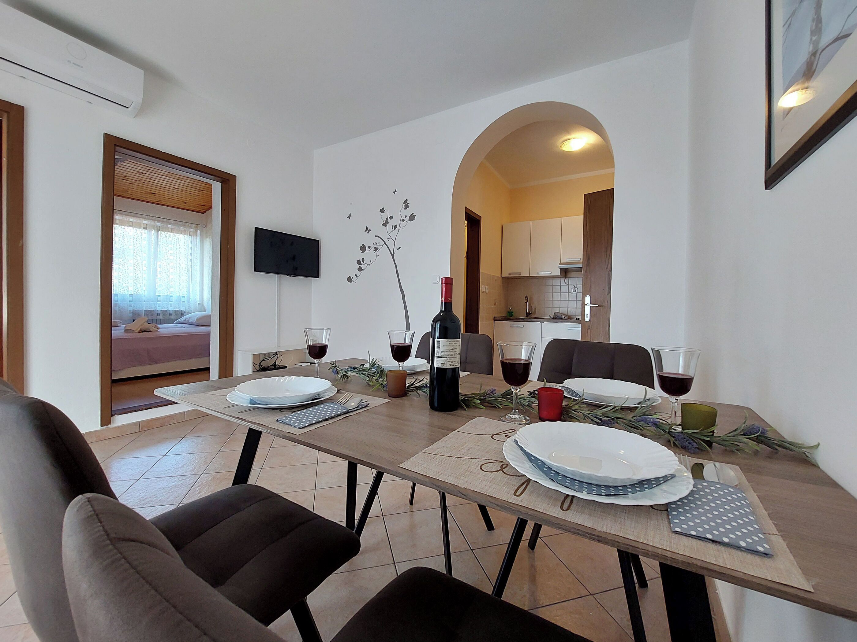 Apartment (A2) | Private kitchen | Espresso maker, fridge, microwave, stovetop