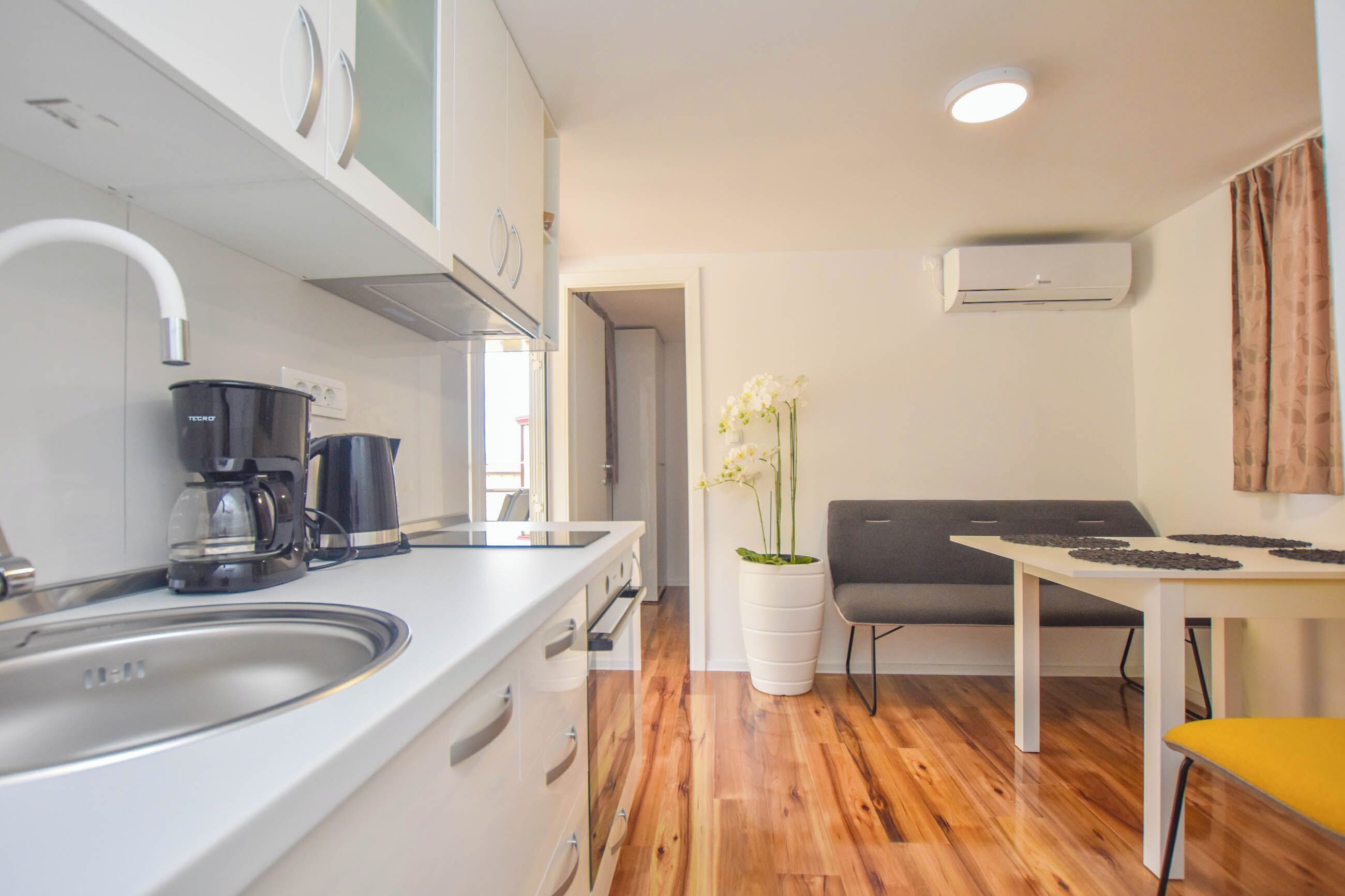Apartment (A2) | Private kitchen | Espresso maker, fridge, oven, stovetop
