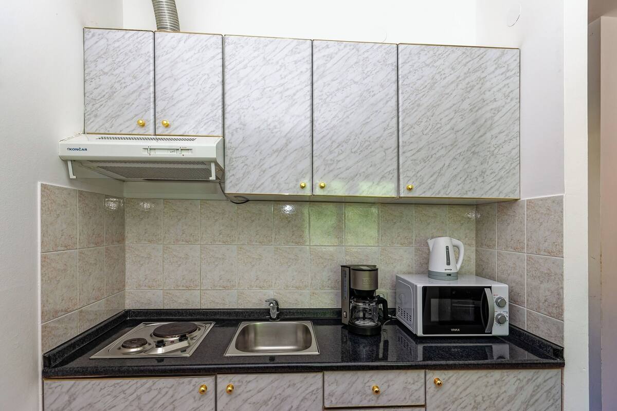 Departamento (A1) | Cocina privada | Cafetera de espresso, refrigerador, microondas y horno