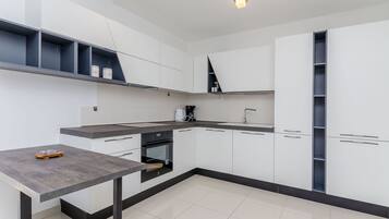 Apartment (A1) | Private kitchen | Fridge, oven, stovetop, dishwasher