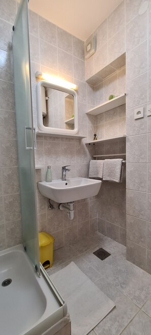 Apartment (A1) | Bathroom | Shower - Apartment Moskatelo (Stari Grad)