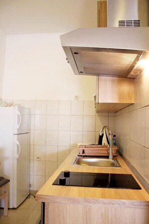 Studio (A1) | Private kitchen | Fridge, oven, stovetop, electric kettle - Apartment Ana (Sibenik)