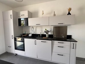 Kühlschrank, Mikrowelle, Ofen, Herdplatte