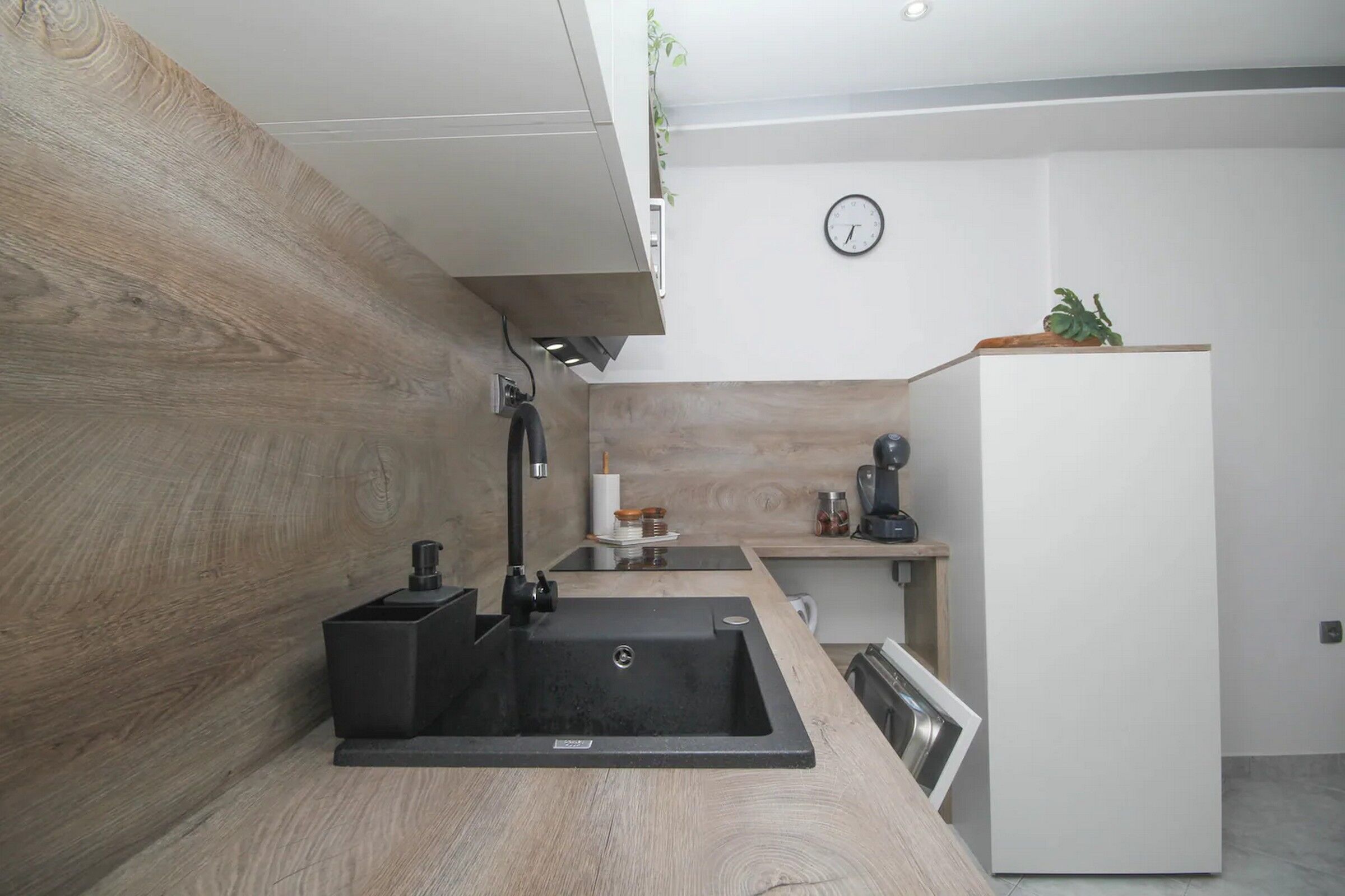 Apartment (A1) | Private kitchen | Fridge, microwave, oven, stovetop