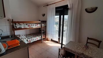 Fridge, microwave, espresso maker, electric kettle