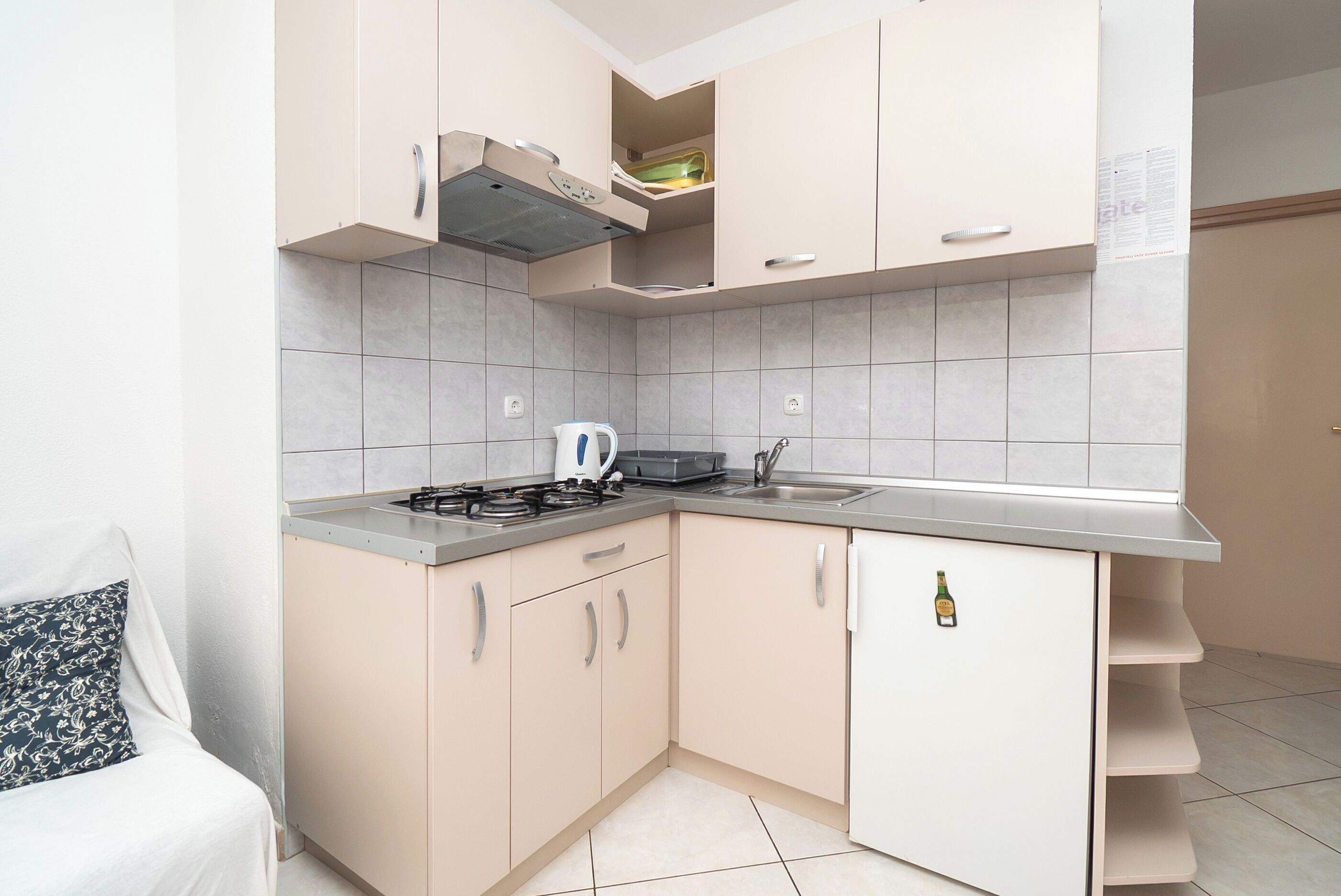 Apartment (A2) | Private kitchen | Fridge, electric kettle