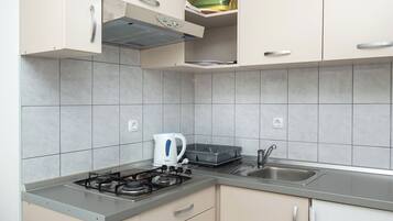 Apartment (A2) | Private kitchen | Fridge, electric kettle