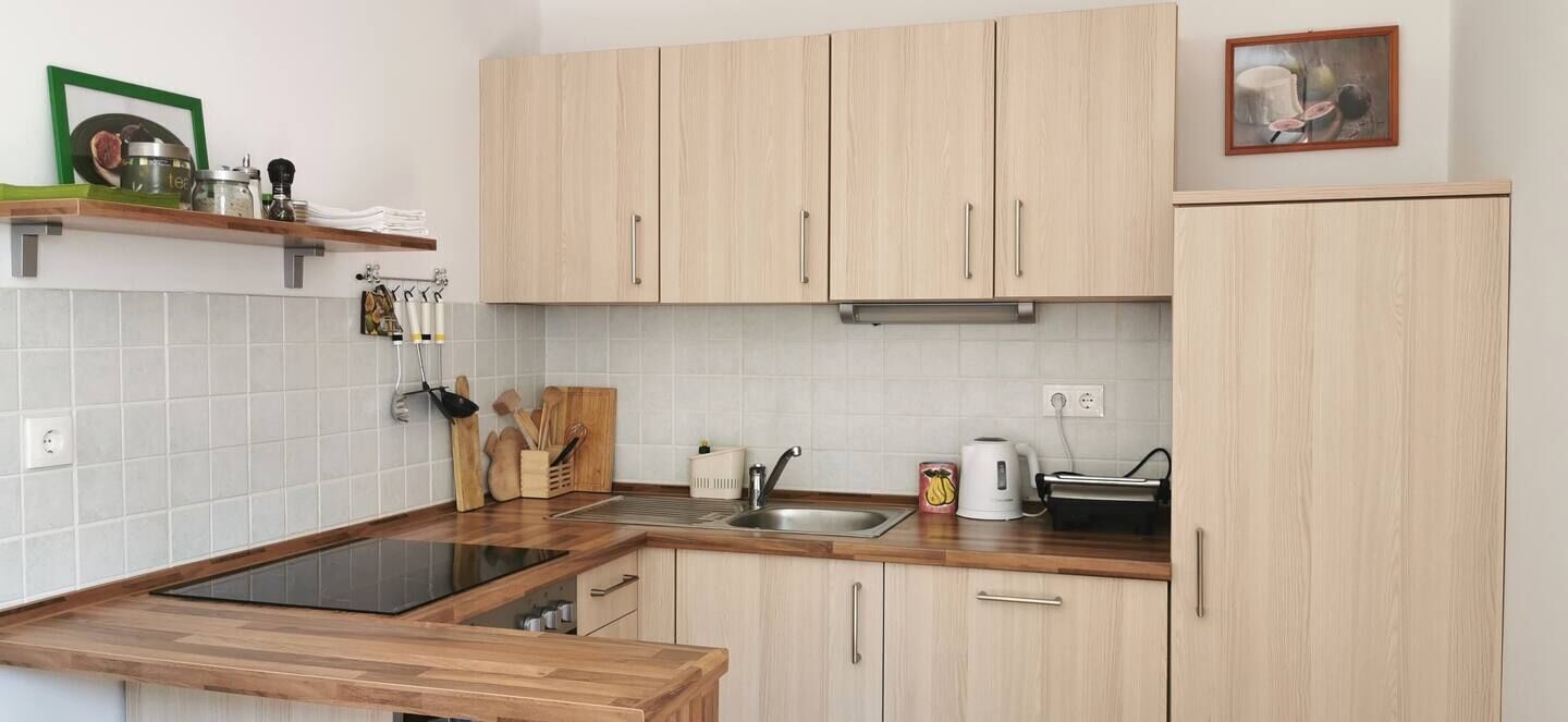Apartment (A2) | Private kitchen | Fridge, oven, stovetop, espresso maker
