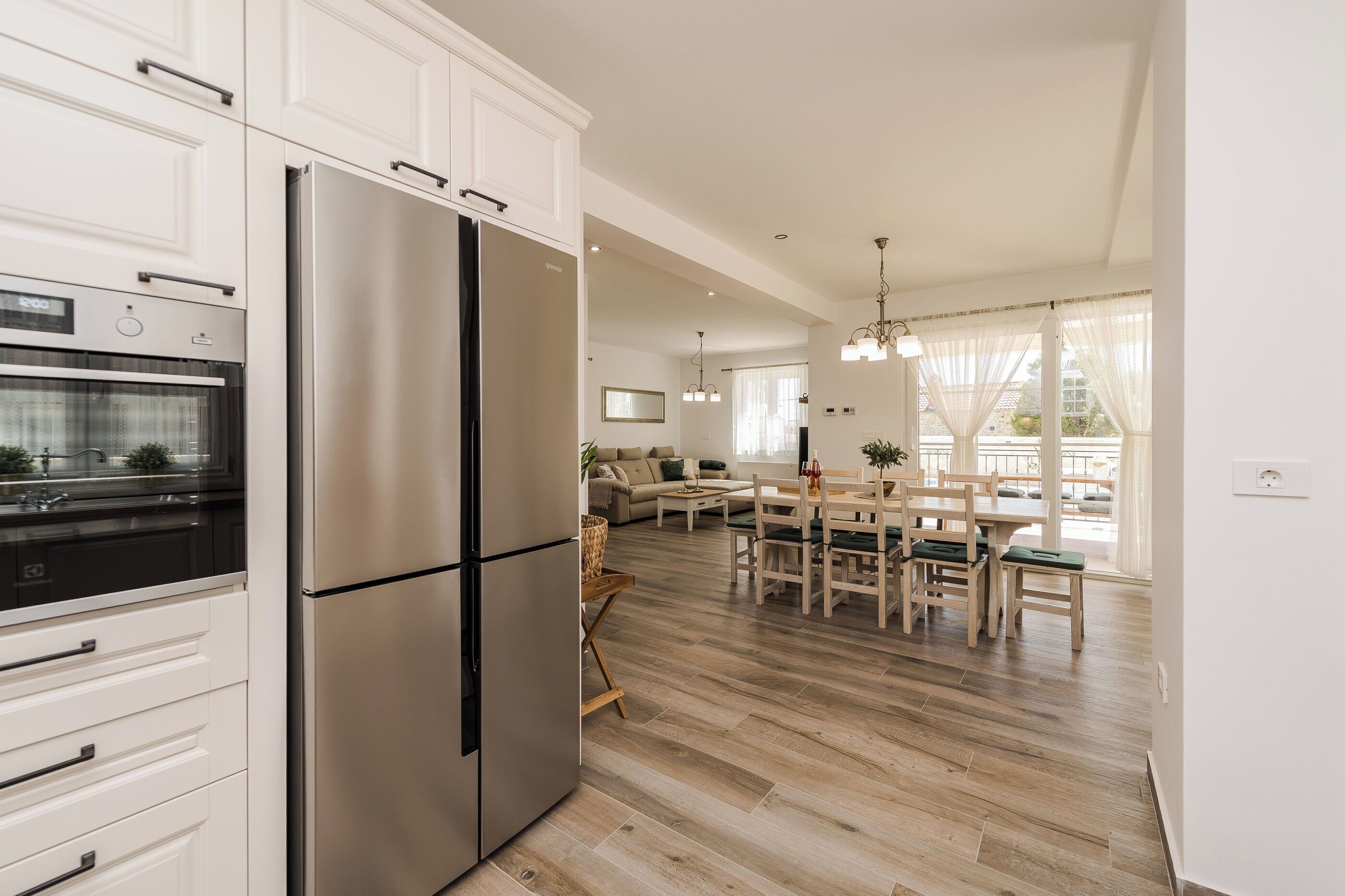 Villa | Private kitchen | Fridge, microwave, oven, stovetop