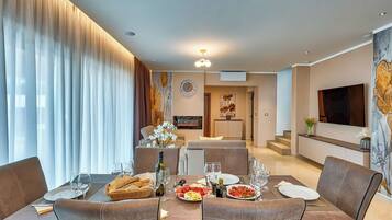 Villa | Living room | Fireplace, DVD player