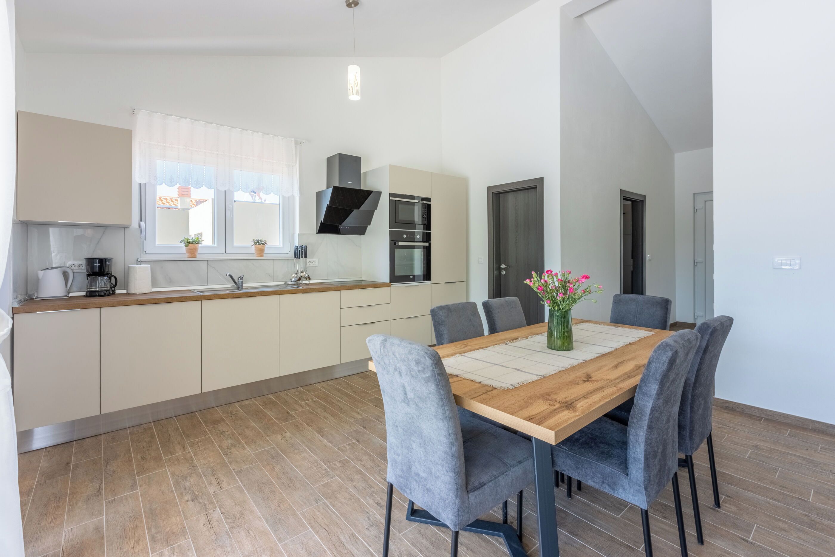 Villa | Private kitchen | Fridge, microwave, oven, stovetop