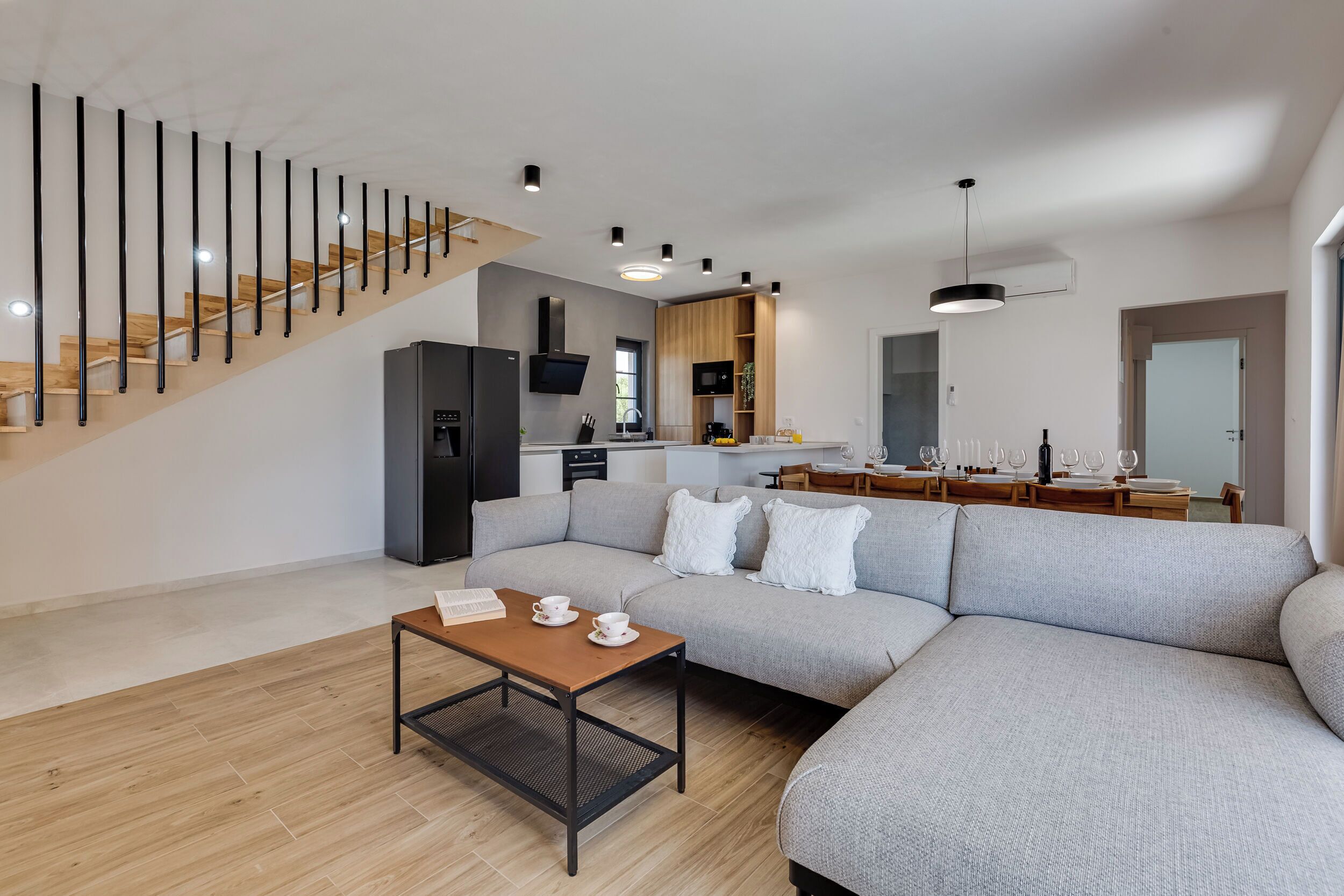 Villa | Private kitchen | Fridge, microwave, oven, stovetop