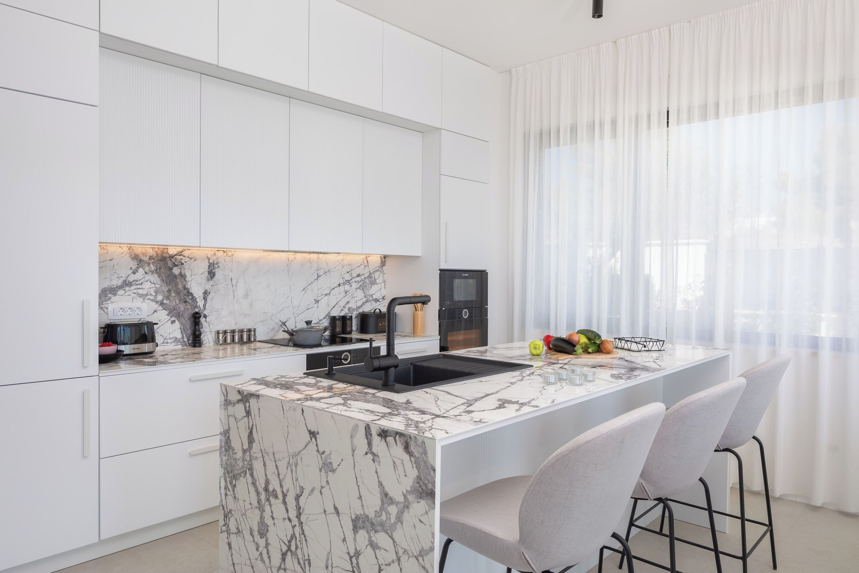 Villa | Private kitchen | Fridge, microwave, oven, stovetop