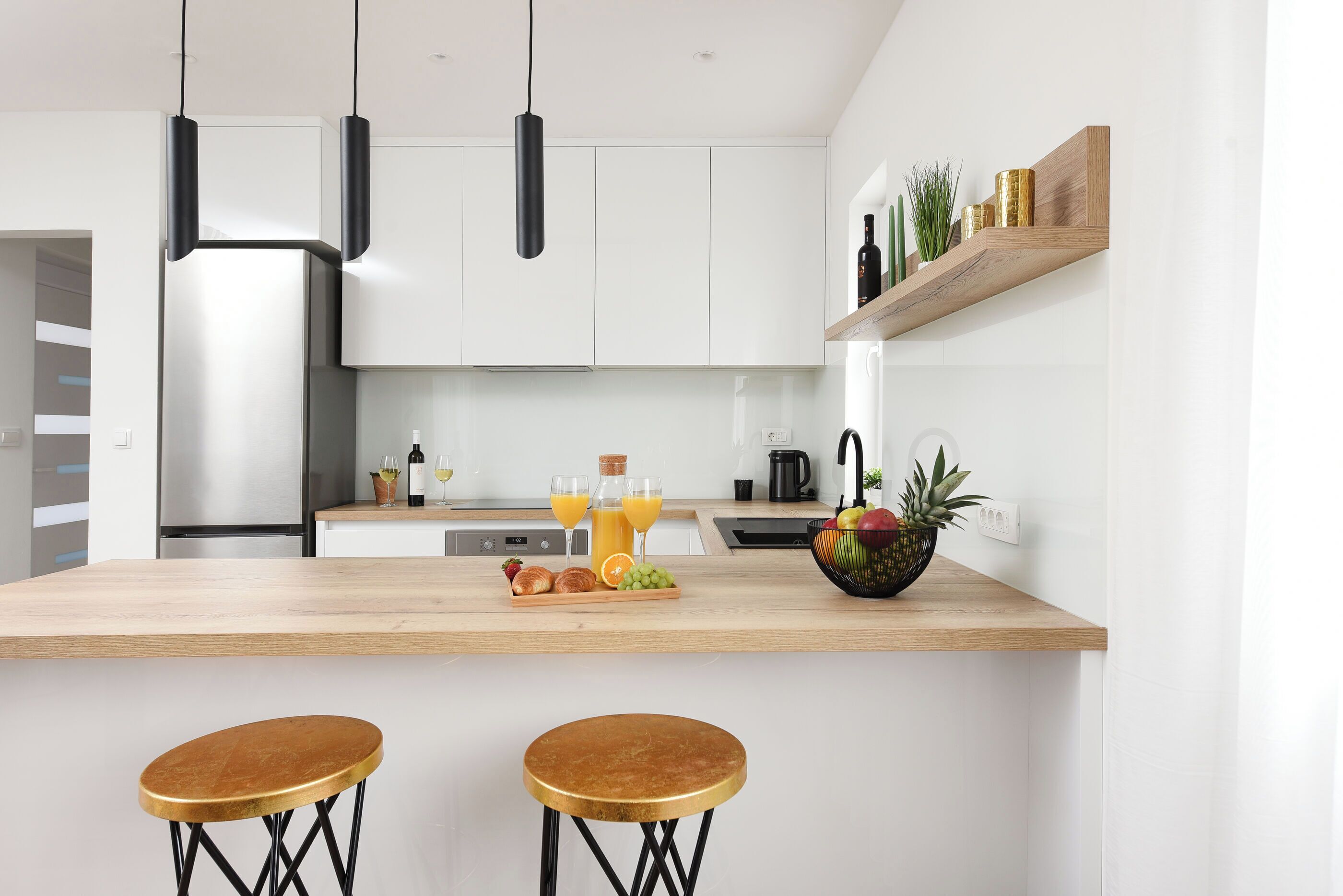 Villa | Private kitchen | Fridge, microwave, oven, stovetop