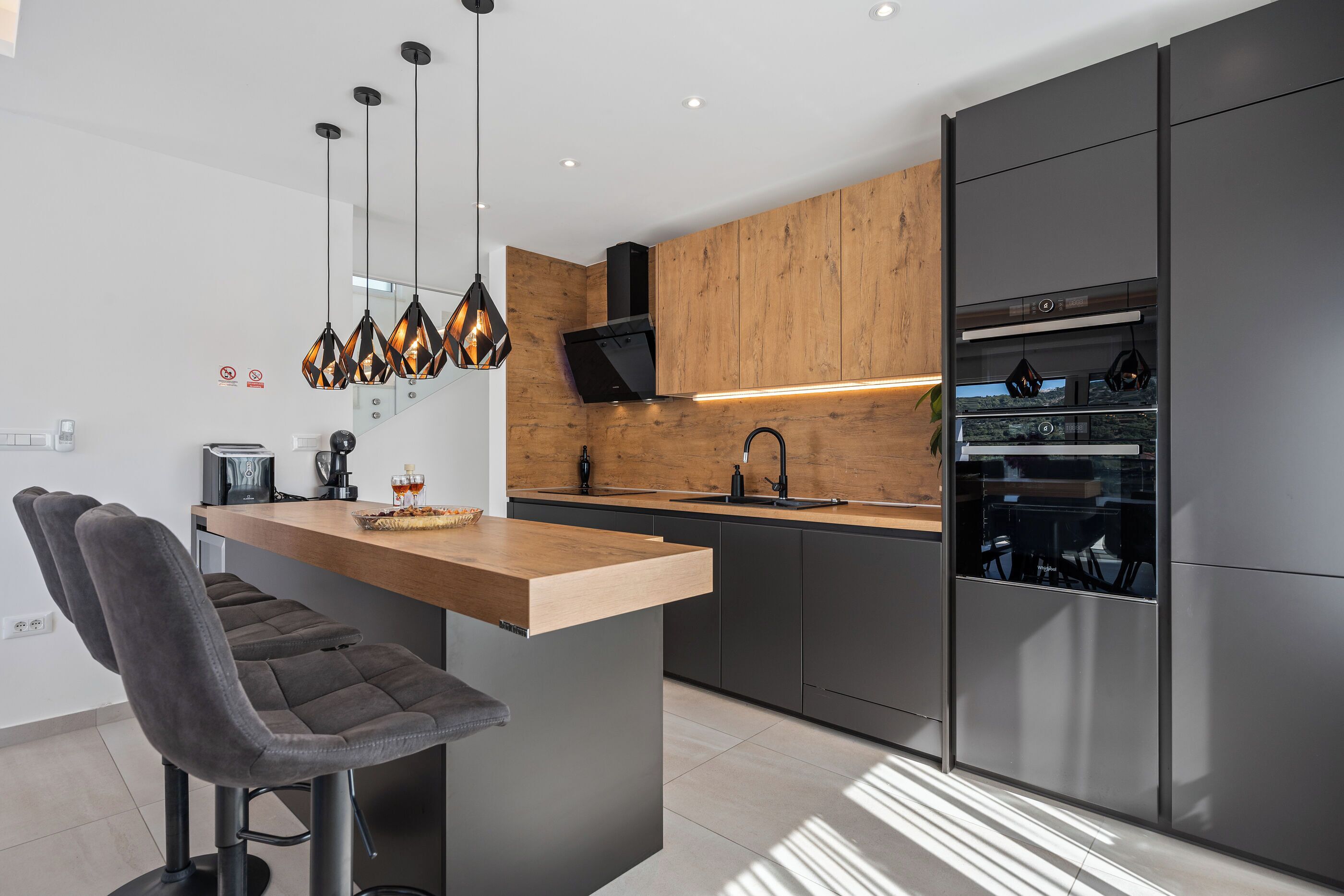 Villa | Private kitchen | Fridge, microwave, oven, stovetop