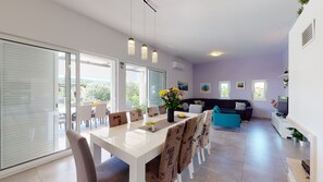 Villa | Living room | Flat-screen TV, fireplace - Villa Giove (Solta)