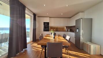 Apartment (A3) | Private kitchen | Fridge, oven, stovetop, espresso maker