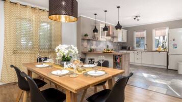 Villa | Private kitchen | Espresso maker, fridge, microwave, oven