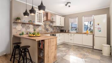 Villa | Private kitchen | Espresso maker, fridge, microwave, oven