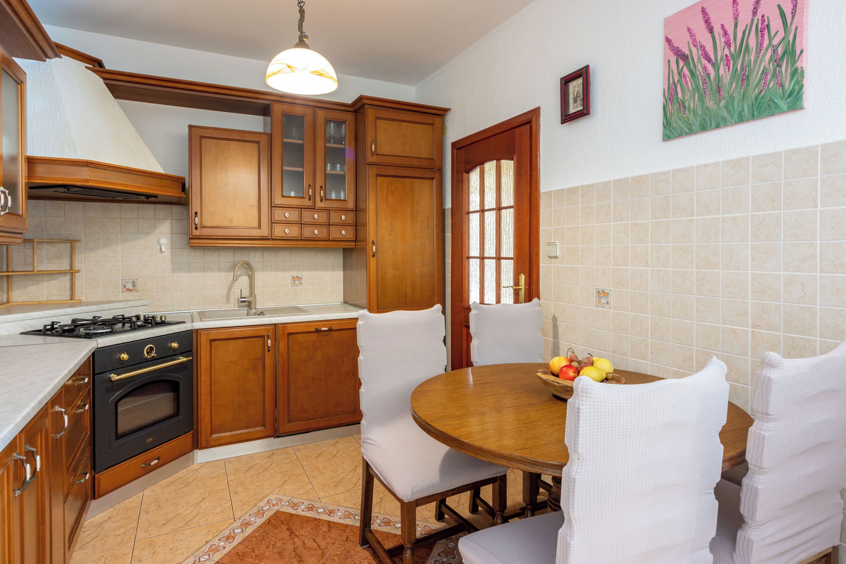 Villa | Private kitchen | Fridge, microwave, oven, stovetop