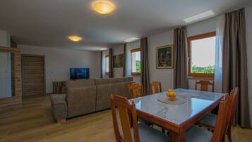 Villa | Private kitchen | Fridge, microwave, oven, stovetop