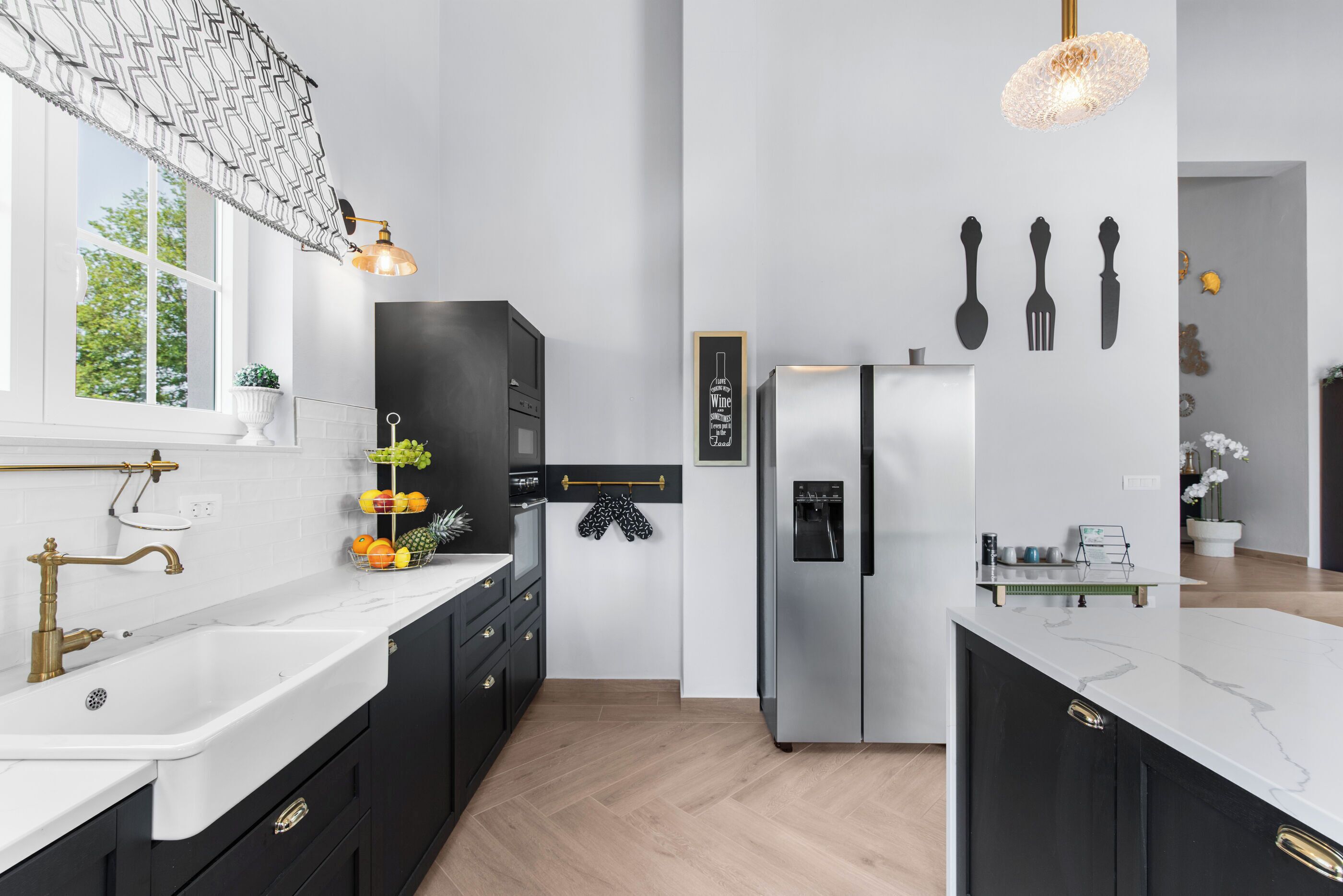 Villa | Private kitchen | Fridge, microwave, oven, stovetop