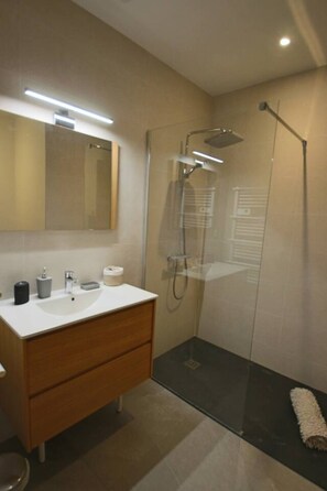 Shower, hair dryer, towels - Appartement 145 m² 4 chambres, vue lac, avec clim (Tresserve)