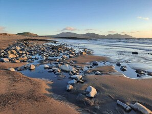 På stranden och strandhanddukar