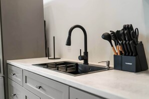 Fridge, microwave, stovetop, toaster