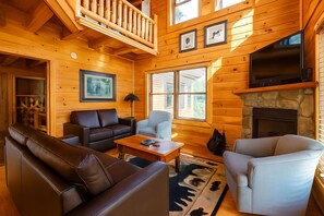 Smart TV, fireplace, DVD player