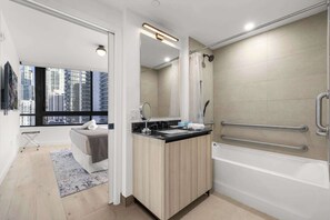 Shower, hair dryer - Downtown 1-Bed · FIFA Fan Fest 15-Min Walk (Miami)