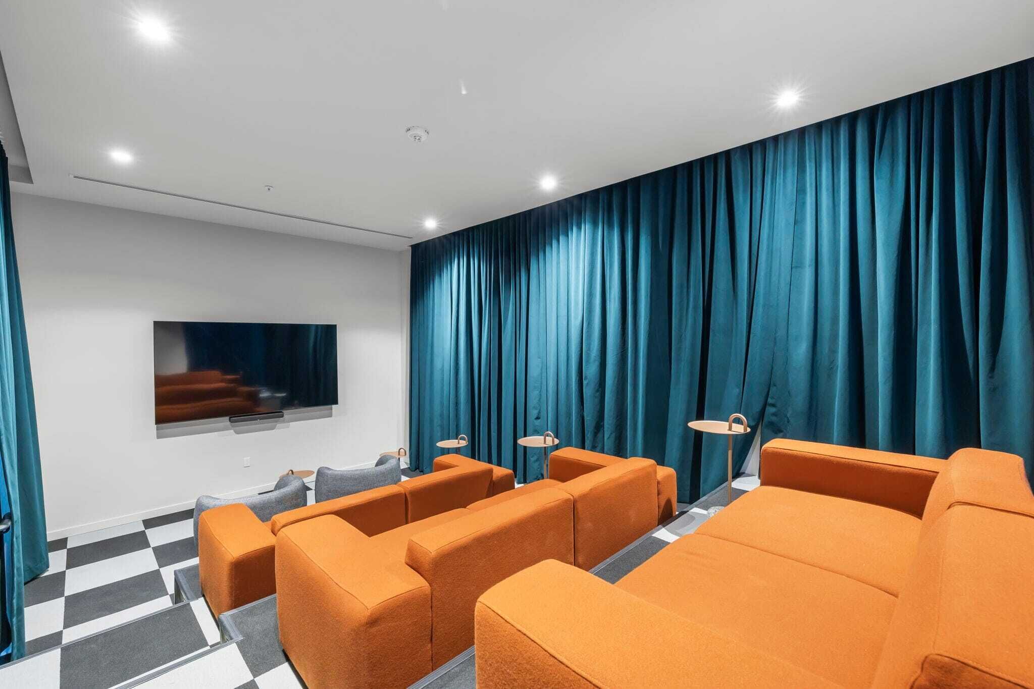 🎬 Private movie theater room for ultimate movie nights in pure comfort.