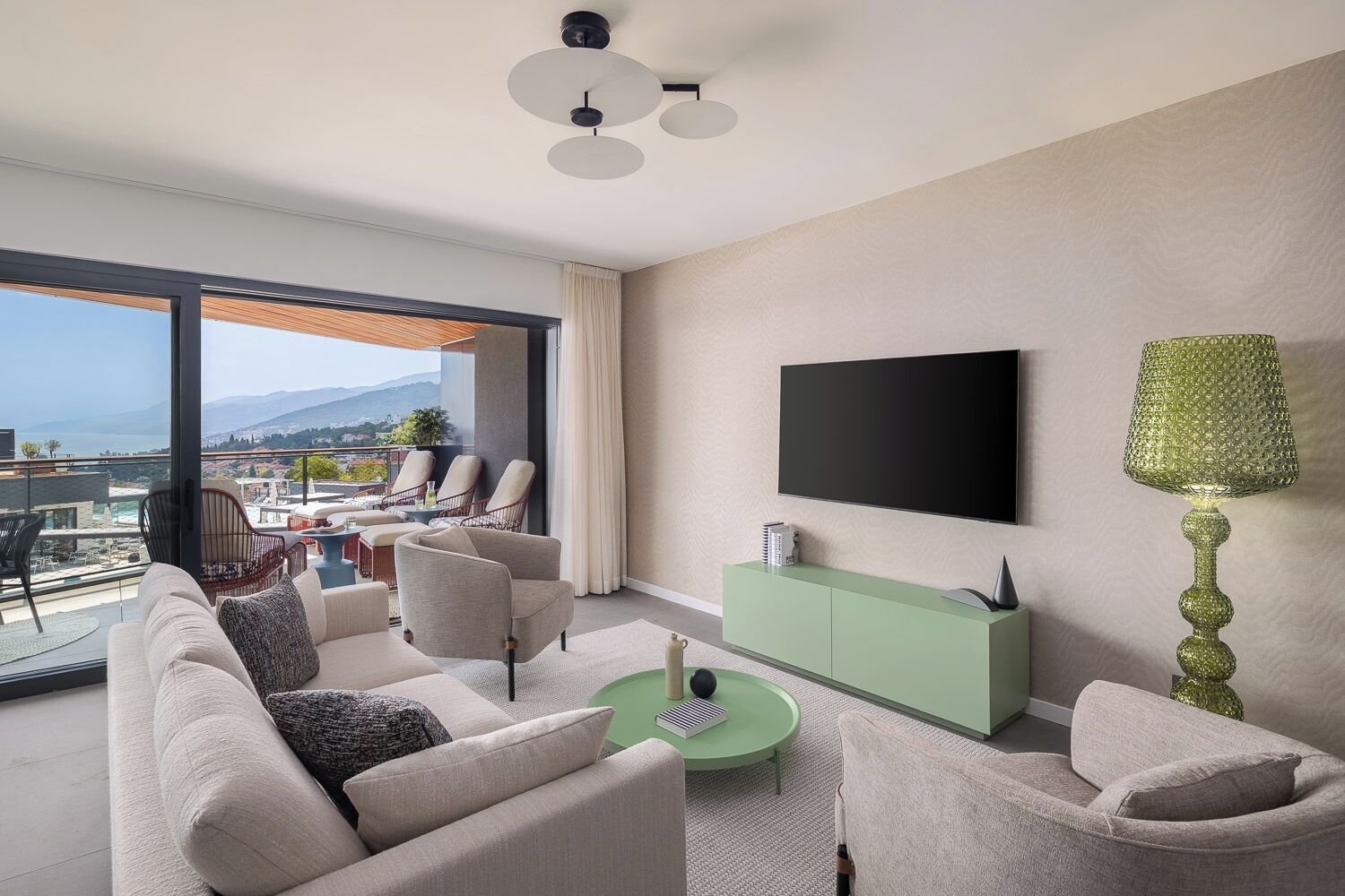 Apartment for 4 persons with sea view balcony | Living area