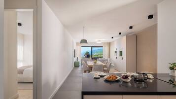 Family Apartment for 5 persons with sea view balcony | Private kitchen | Fridge, cookware/dishes/utensils