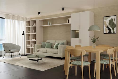 Family Apartment for 5 persons with sea view balcony | Safe på rommet, strykejern/-brett og wi-fi (inkludert)