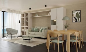 Family Apartment for 5 persons with sea view balcony | In-room safe, iron/ironing board, free WiFi