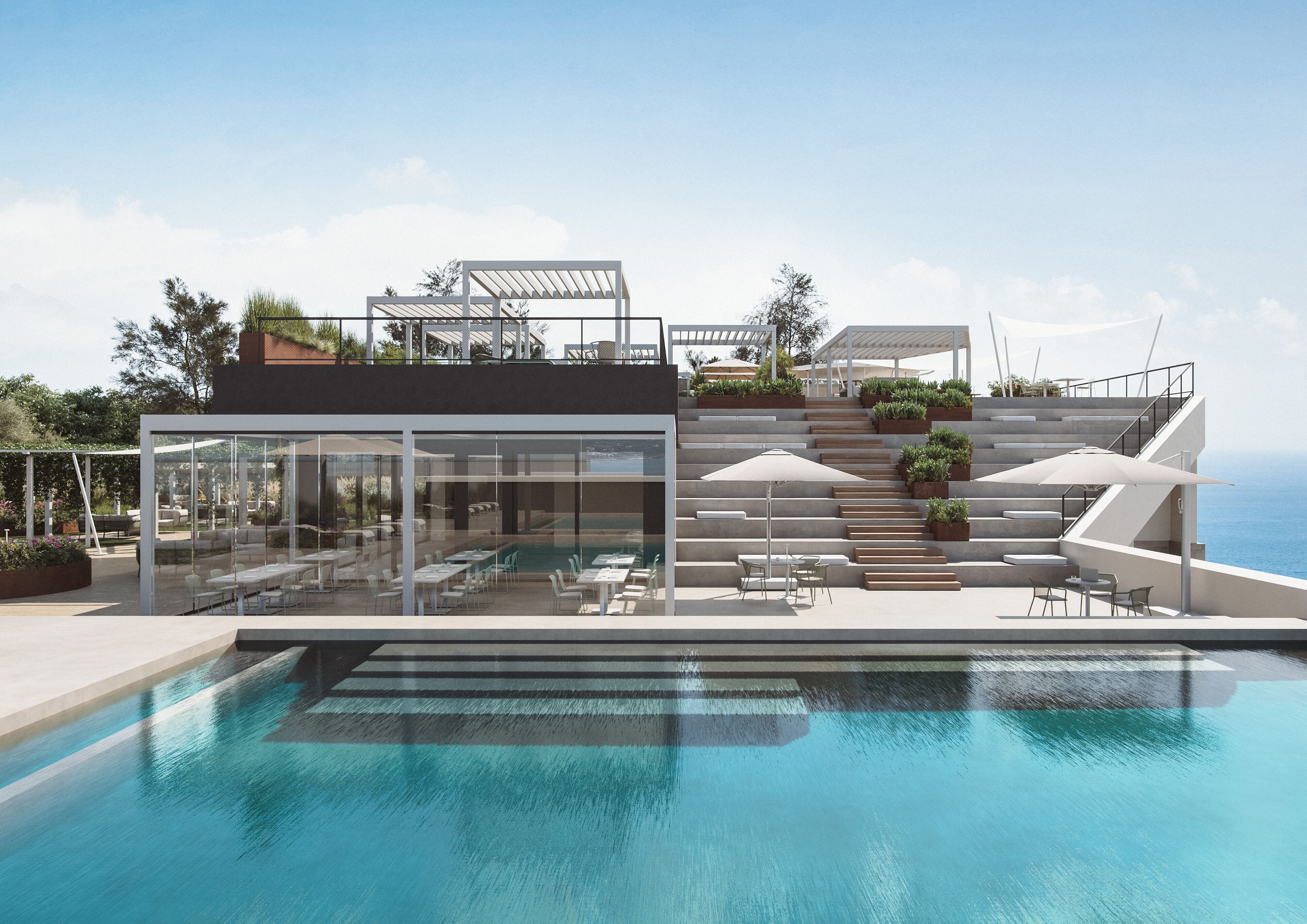 Piscina externa sazonal