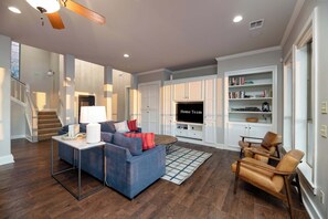 TV, fireplace, offices - Luxury Lake Escape | Dock, Basketball & Views! (Chico)