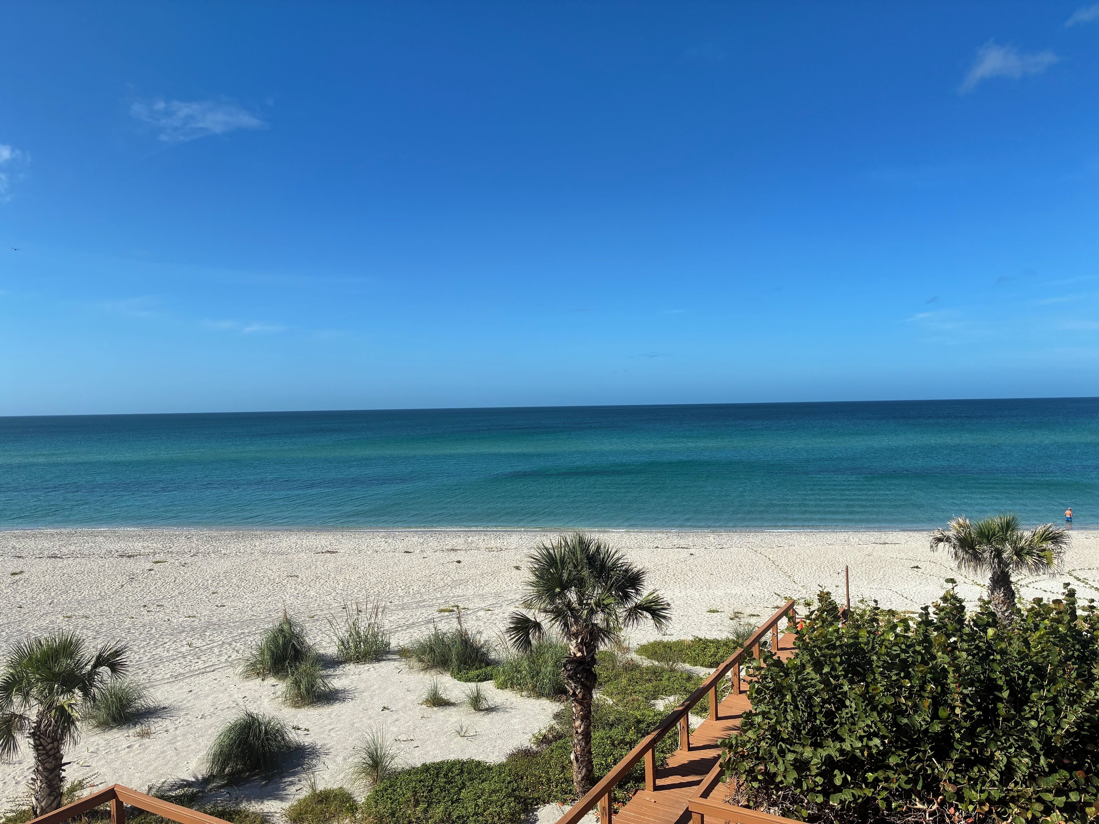 On the beach, sun loungers, beach towels