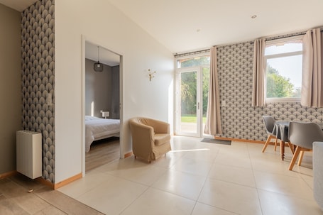 Interior. Holiday Home 'Gite Clémentine' with Private Terrace, Shared Garden and Wi-Fi